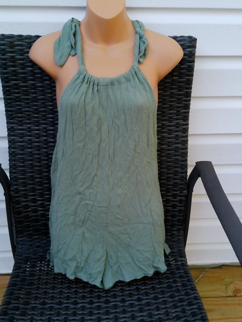XHILERATION ROMPER SIZE S SIZE 0-2 SAGE GREEN
